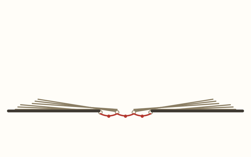 Coptic binding: Practical open state — the book opens completely flat with the linked stitching exposed the full length of the spine