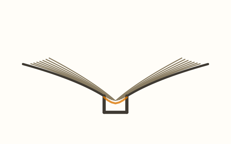 Lay-flat binding: Spines separating — the floating cover liner and the text-block spine flex apart from each other