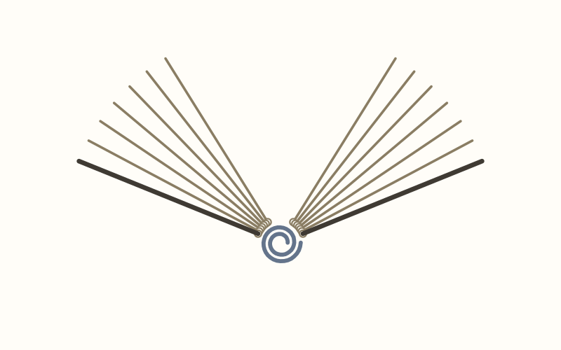 Spiral binding: Pages rotating — individual leaves turn freely around the continuous coil