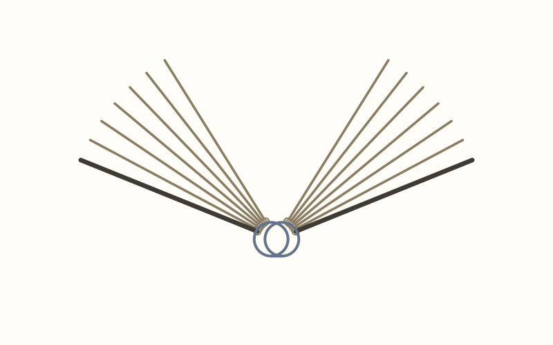 Wire-O binding: Pages rotating — individual leaves turn freely around the twin wire loops